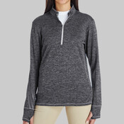 Women's Brushed Terry Heathered Quarter-Zip Pullover